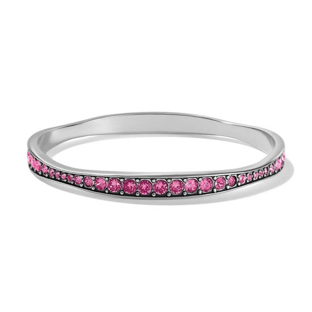 NEW BRIGHTON light hearted crystal bangle in silver rose